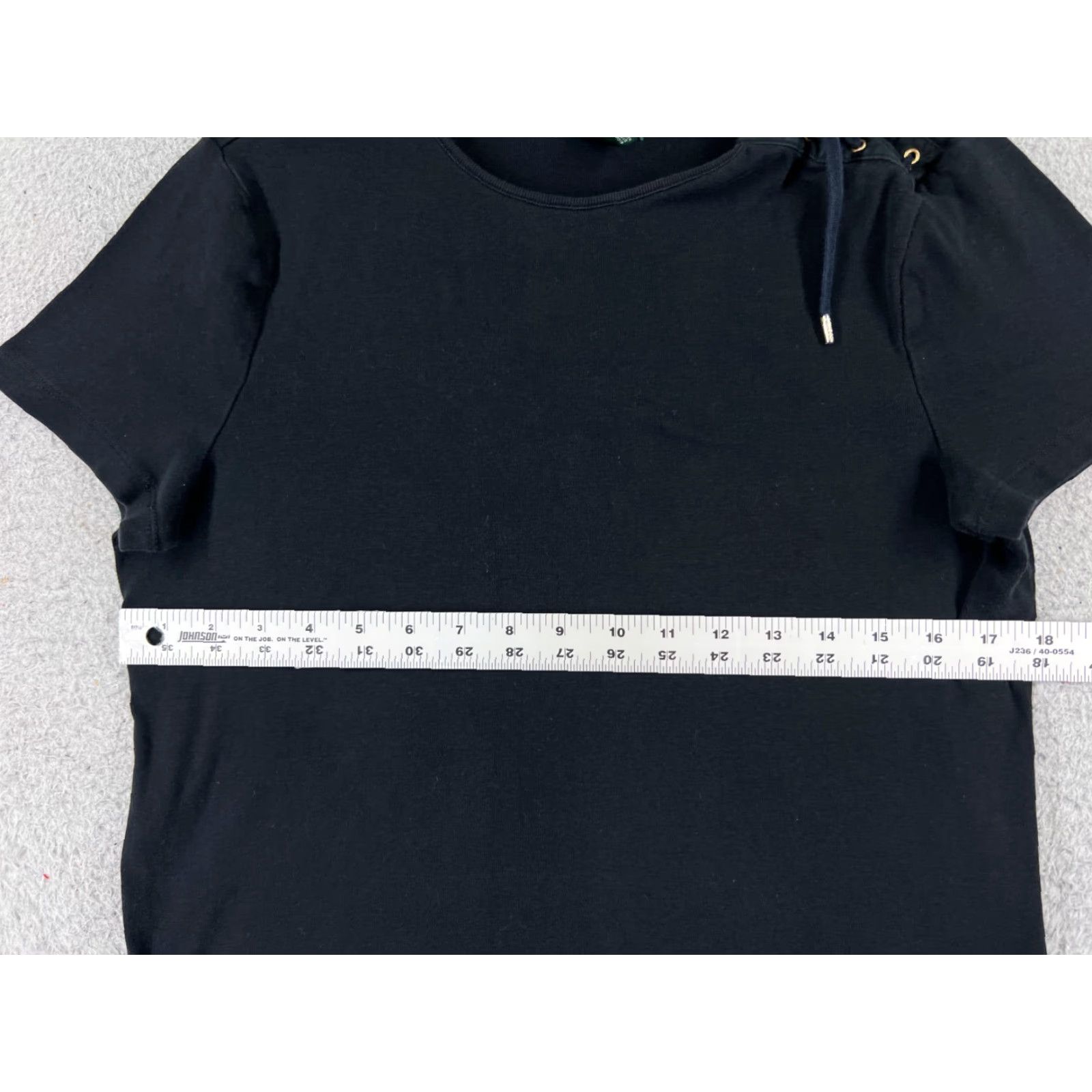 Ralph Lauren VINTAGE LAUREN RALPH LAUREN Shirt Womens Medium Black 100% Cotton Jersey Tie Shoulder Size M / US 6-8 / IT 42-44 - 7 Thumbnail