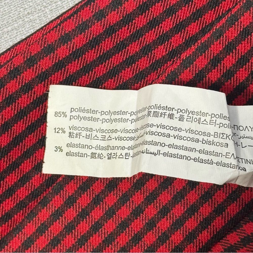 Zara Zara Red Black Plaid High Rise Skinny Pants Size XXL Size 40" / US 18 - 6 Thumbnail