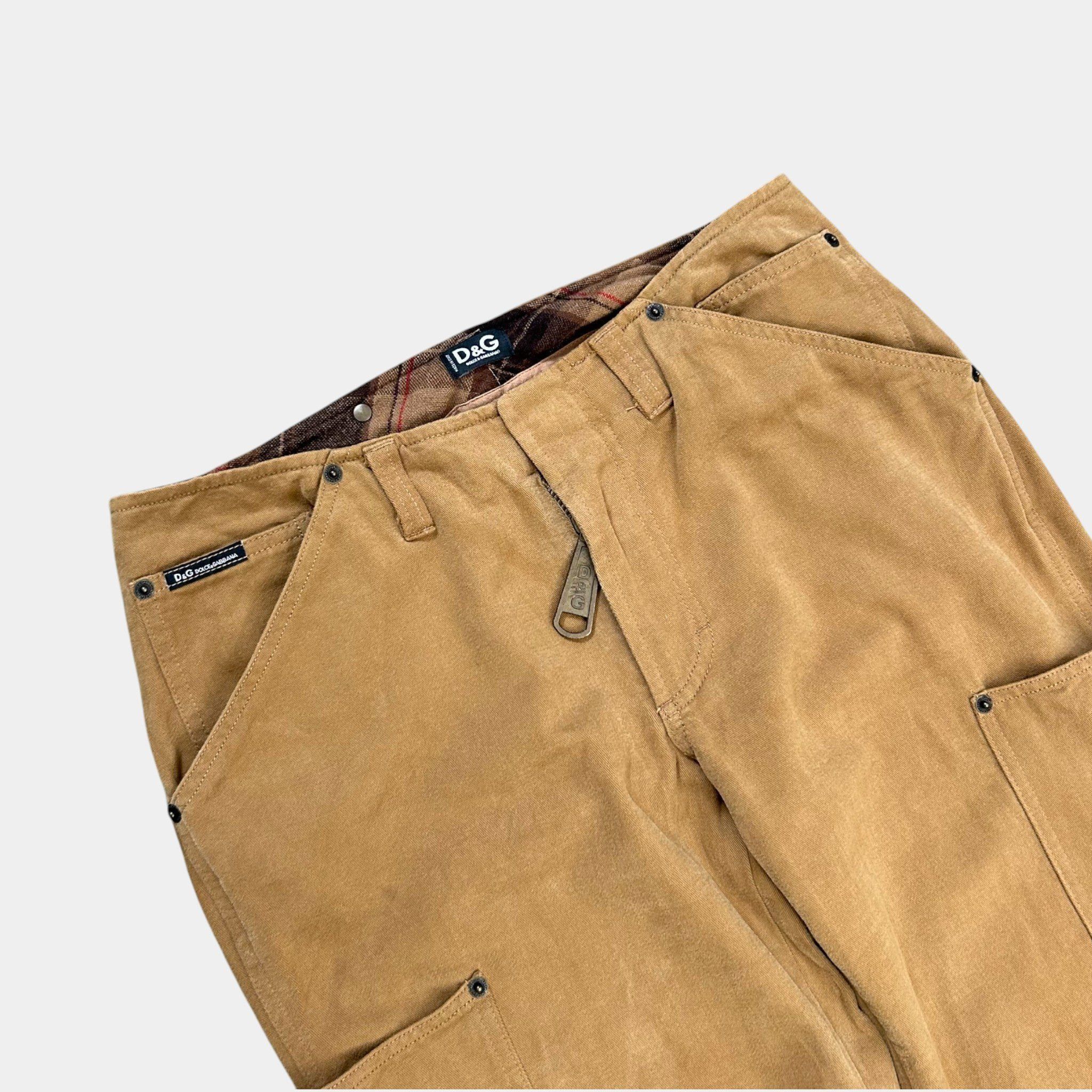 Dolce & Gabbana Dolce & Gabbana Beige Carpenter Pants Size US 31 - 2 Thumbnail