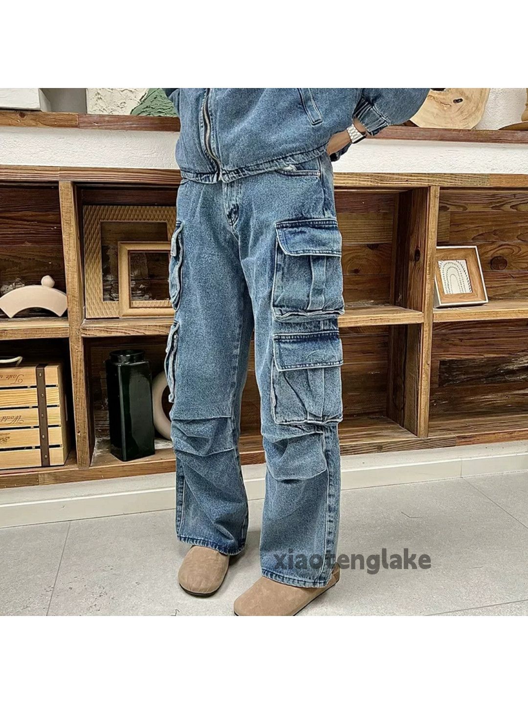 Jean × Vintage washed faded y2k skate hiphop loose baggy cargo jeans Size US 30 / EU 46 - 1 Thumbnail