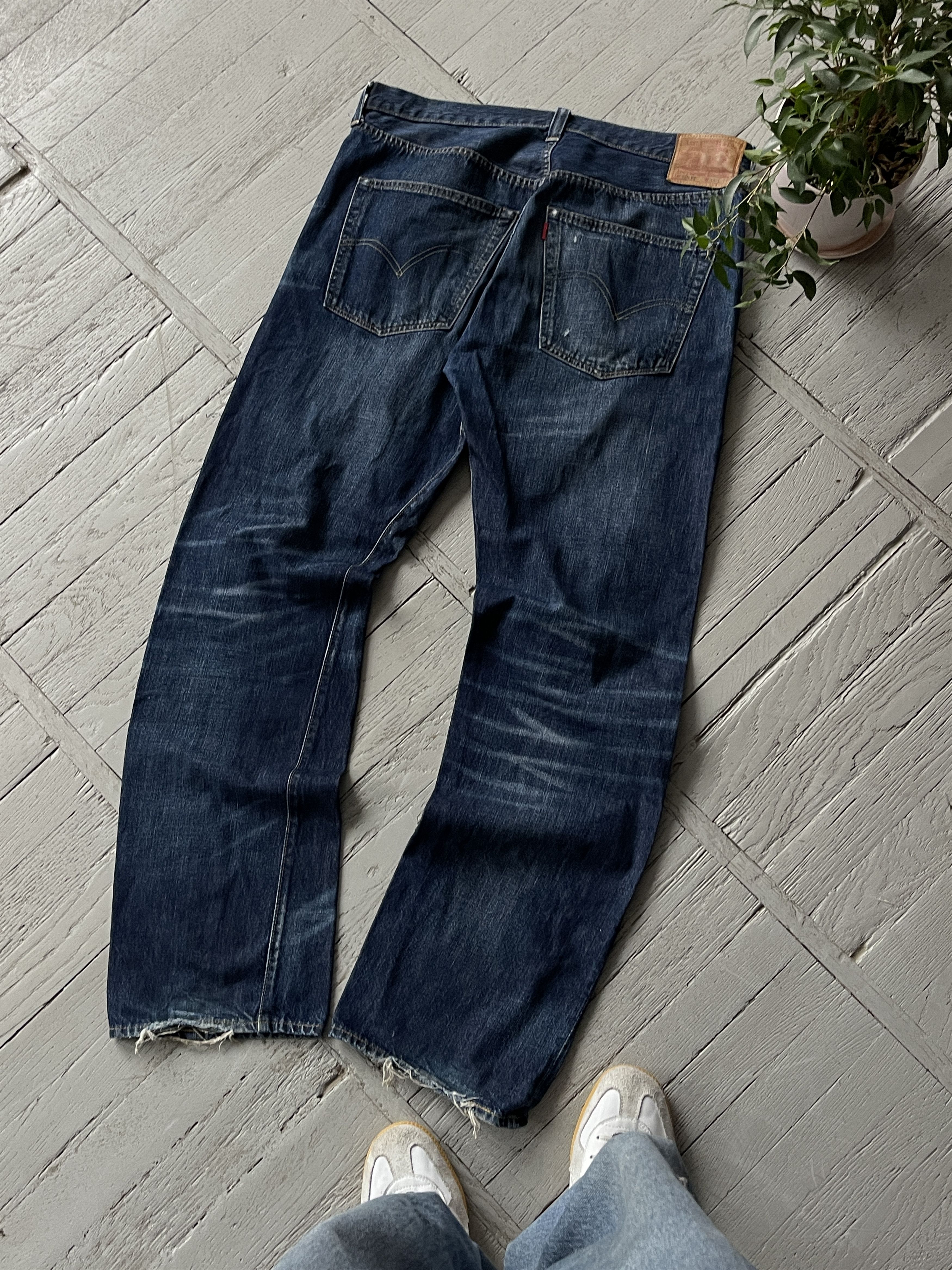 image of Levis x Lvc Vintage 90's Levi's 501Xx Selvedge Denim Jeans Big E in Washed Denim, Men's (Size 38)