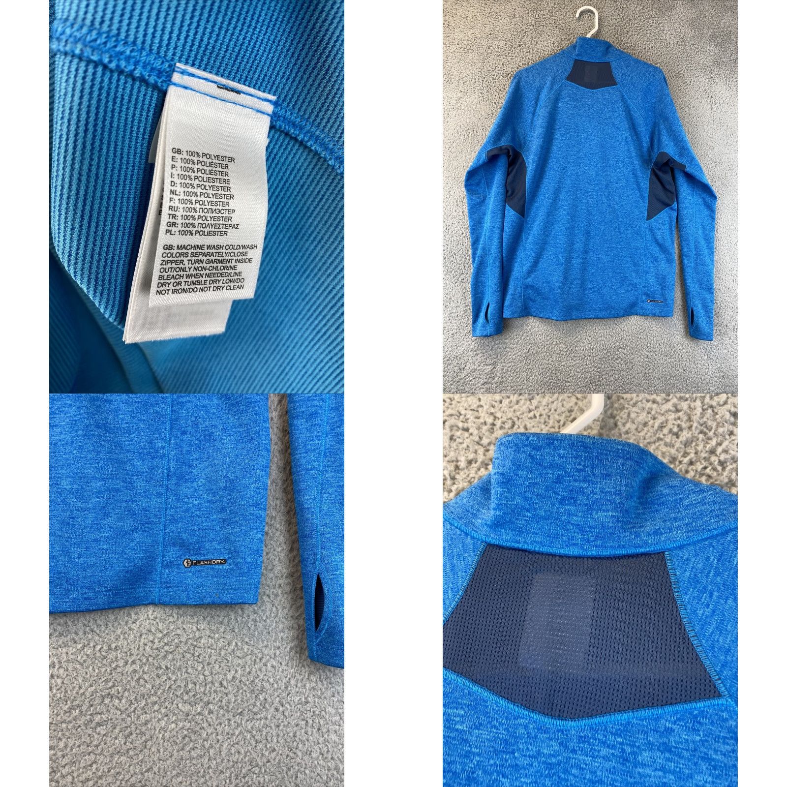 The North Face The North Face 1/4 Zip Sweater Mens M Blue Colorblock Logo Zipper Fleece Long Sleeve Size US M / EU 48-50 / 2 - 8 Thumbnail