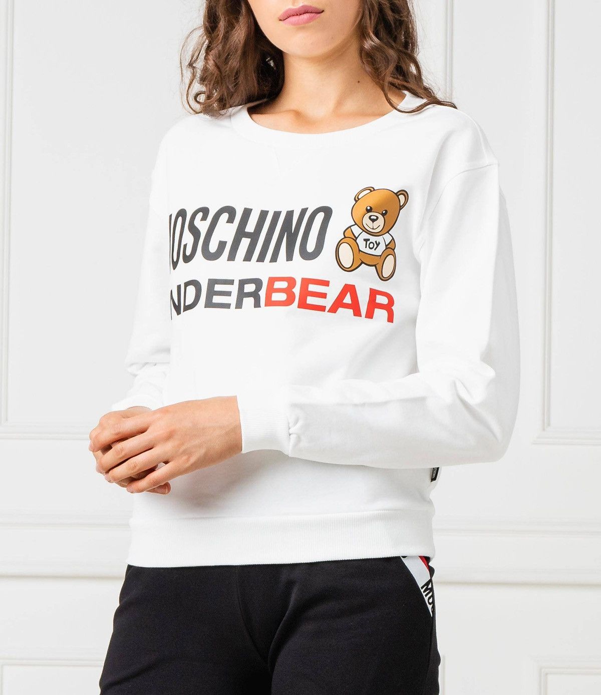 Moschino Moschino Underbear Womens White Sweatshirt Big Print Casual Size M / US 6-8 / IT 42-44 - 2 Thumbnail