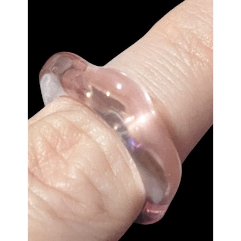 Other Abstract Pastel Pink Translucent Fashion Ring Size 8 Size ONE SIZE - 4 Thumbnail