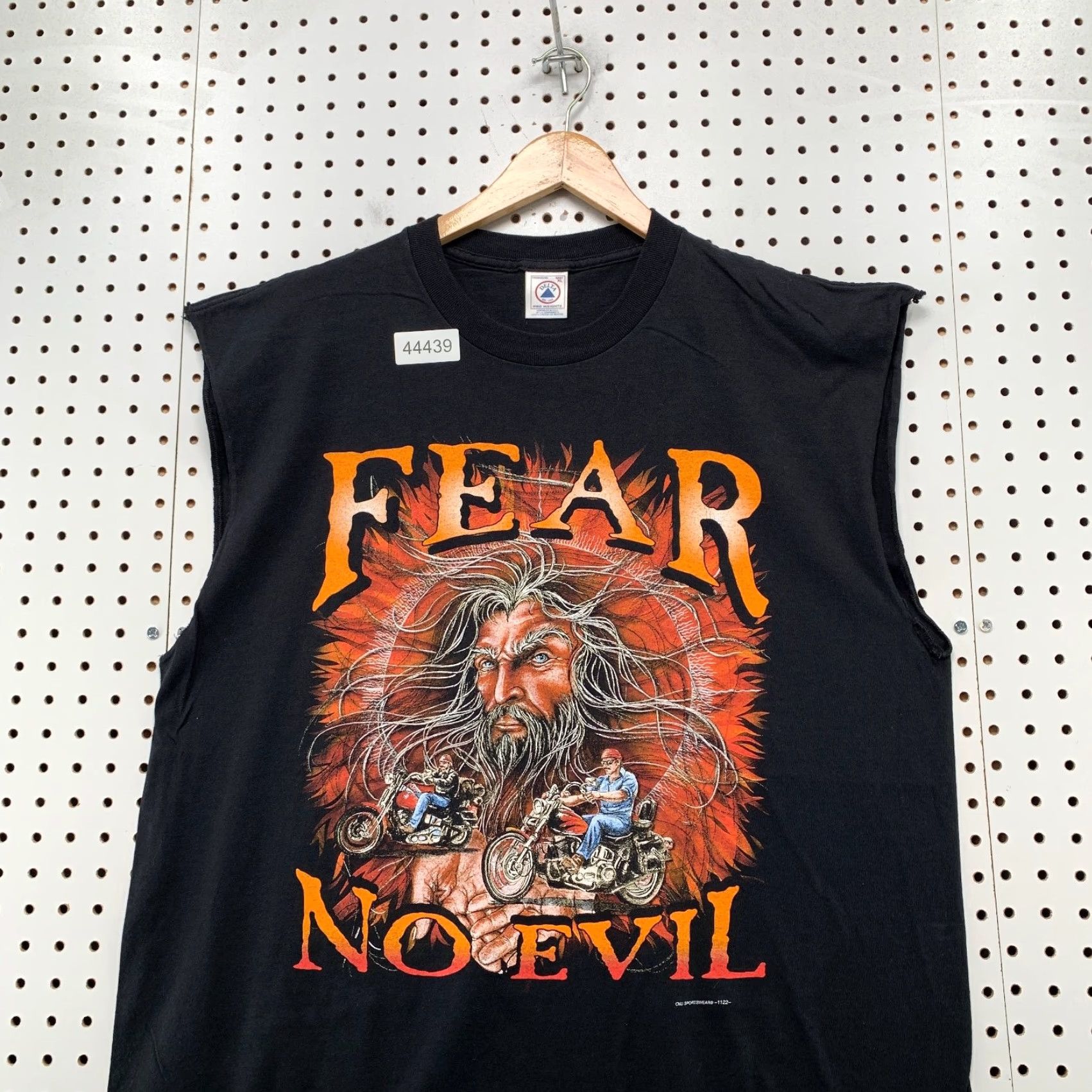 Delta VINTAGE Fear No Evil Wizard T Shirt Mens XL Black Sleeveless Kalispell MT 90s Motorcycle USA Delta Shirt Mens XL Black Graphic Print Size US XL / EU 56 / 4 - 3 Thumbnail