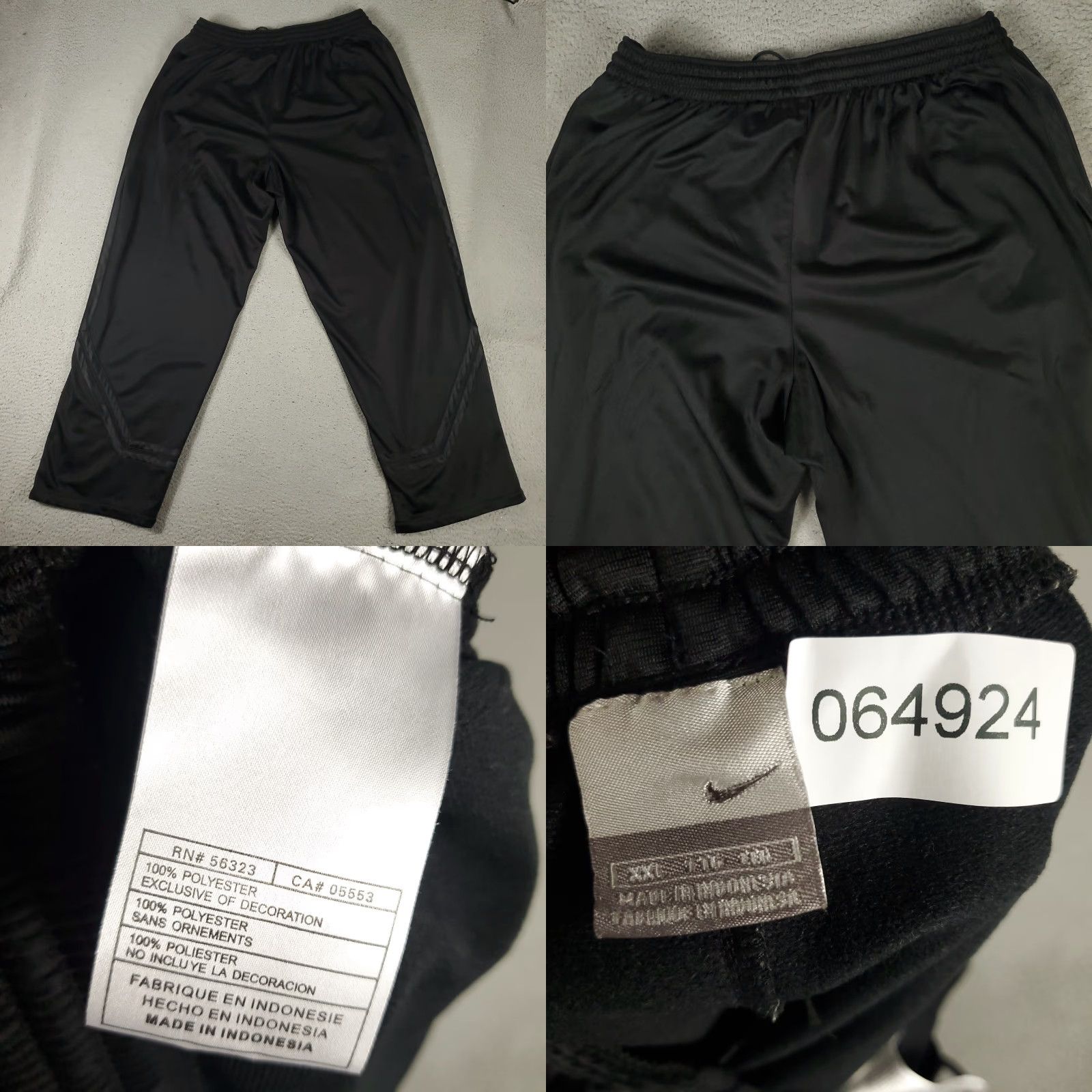 Nike Nike Pants Mens 2XL Black Vintage Sweatpants Joggers Ankle Zip Fitness Nylon Polyester Knit Swoosh Dri-Fit Regular Pockets Size US 39 - 8 Thumbnail