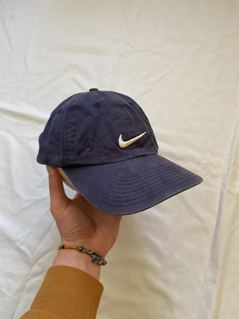 Nike 🦍VINTAGE 90s Y2K DISTRESSED NIKE DRILL FADED CAP HAT SWOOSH Size ONE SIZE - 1 Thumbnail