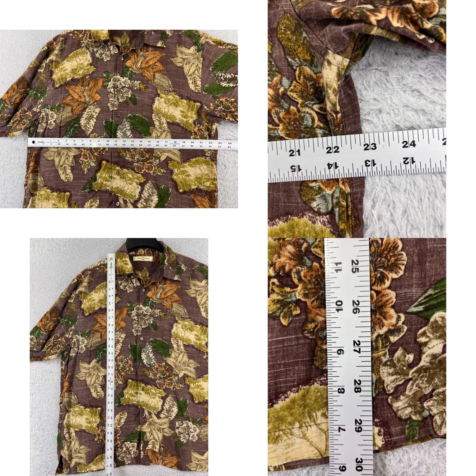 Tommy Bahama Tommy Bahama Shirt Men Large Red Beige Floral Postcard Tencel Blend Hawaiian Shirt Size US L / EU 52-54 / 3 - 8 Thumbnail
