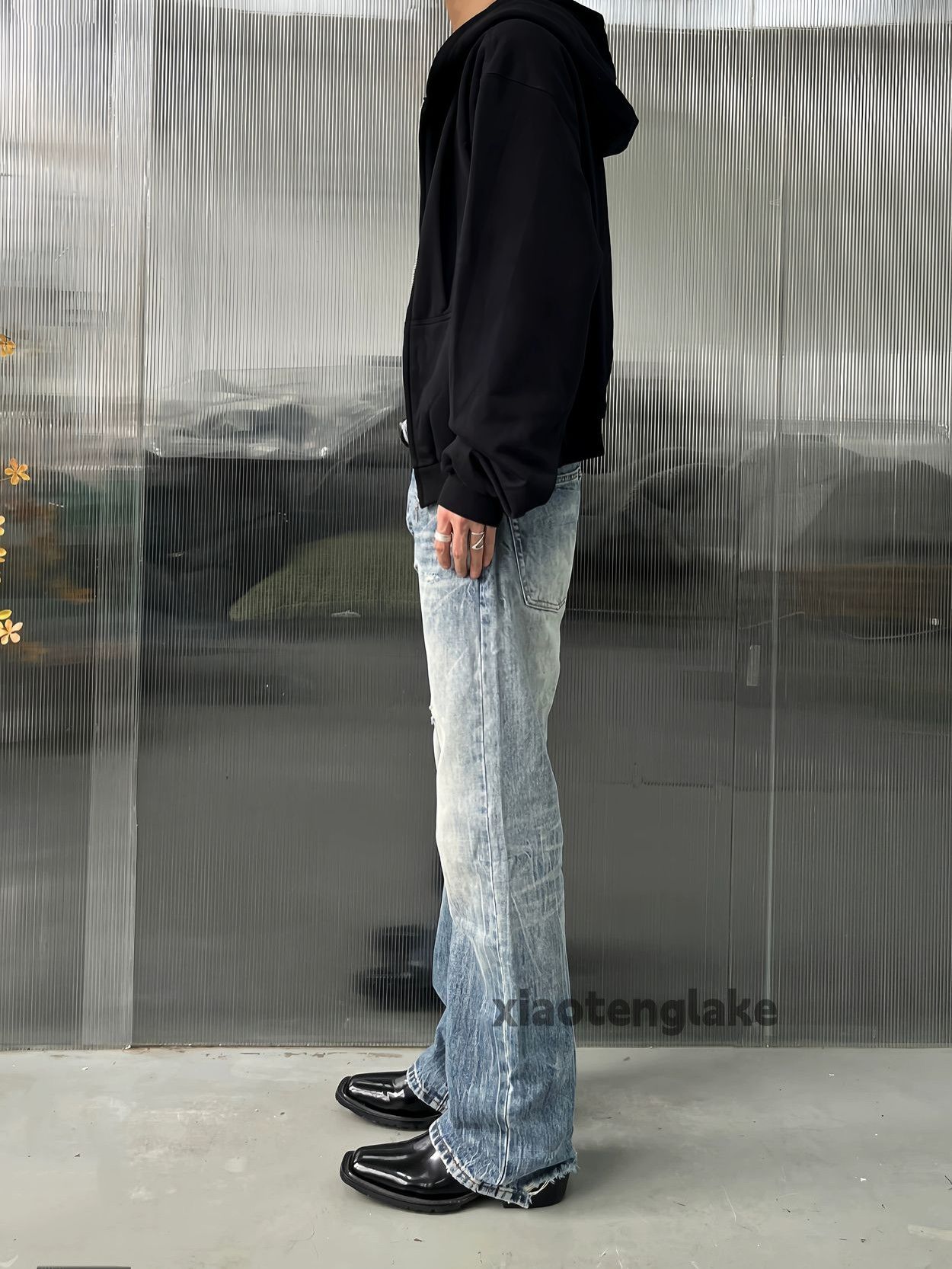 Jean × Vintage washed faded cleanfit yuppie bootcut damaged jeans Size US 32 / EU 48 - 5 Thumbnail