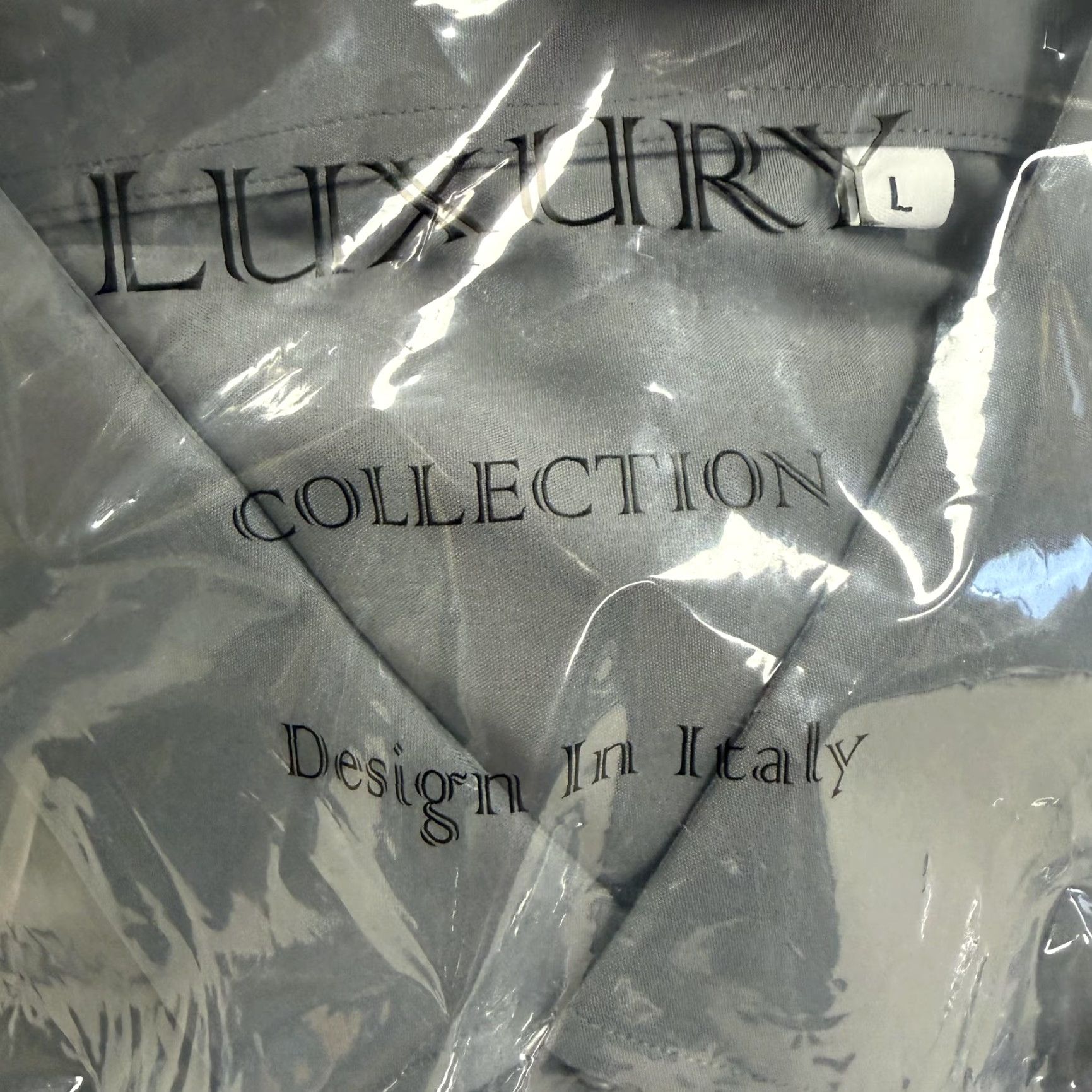 Vintage Luxury Collection Shirt Mens Large Gray Dress Long Sleeve Italian Design Size 42R - 5 Thumbnail