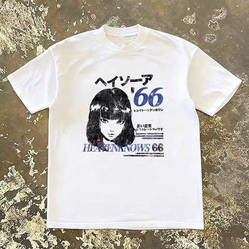 Vintage White Washed Vintage Anime Print T-Shirt Size US M / EU 48-50 / 2 - 1 Thumbnail
