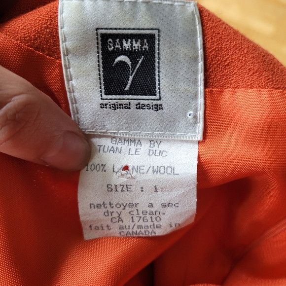 Vintage Tuan Le Duc Gamma Vintage wool orange mini dress size 1 Size XS / US 0-2 / IT 36-38 - 6 Thumbnail