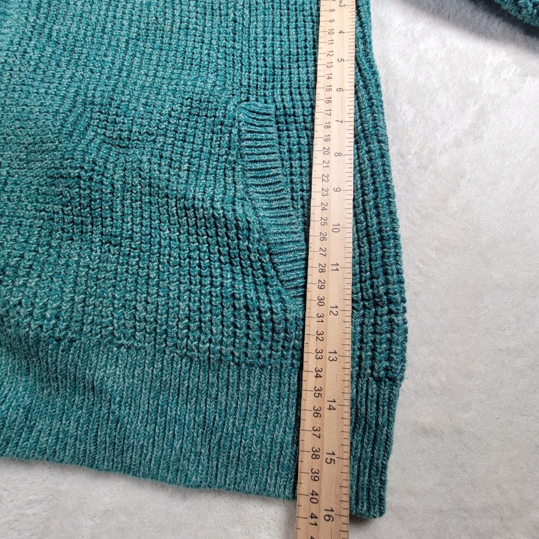 Vintage LL Bean Sweater Mens Large Waffle Knit Full Zip Green Pockets Heavyweight Casual Size US XL / EU 56 / 4 - 6 Thumbnail