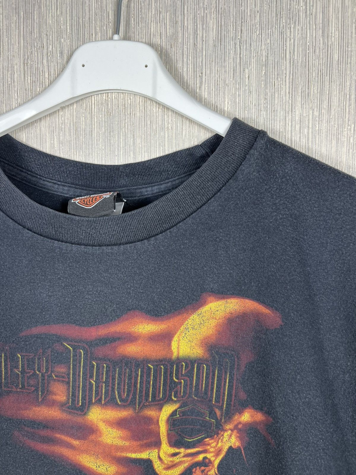Harley Davidson Vintage Harley-Davidson y2k 2007 skull flames fire tee print Size US XL / EU 56 / 4 - 7 Thumbnail