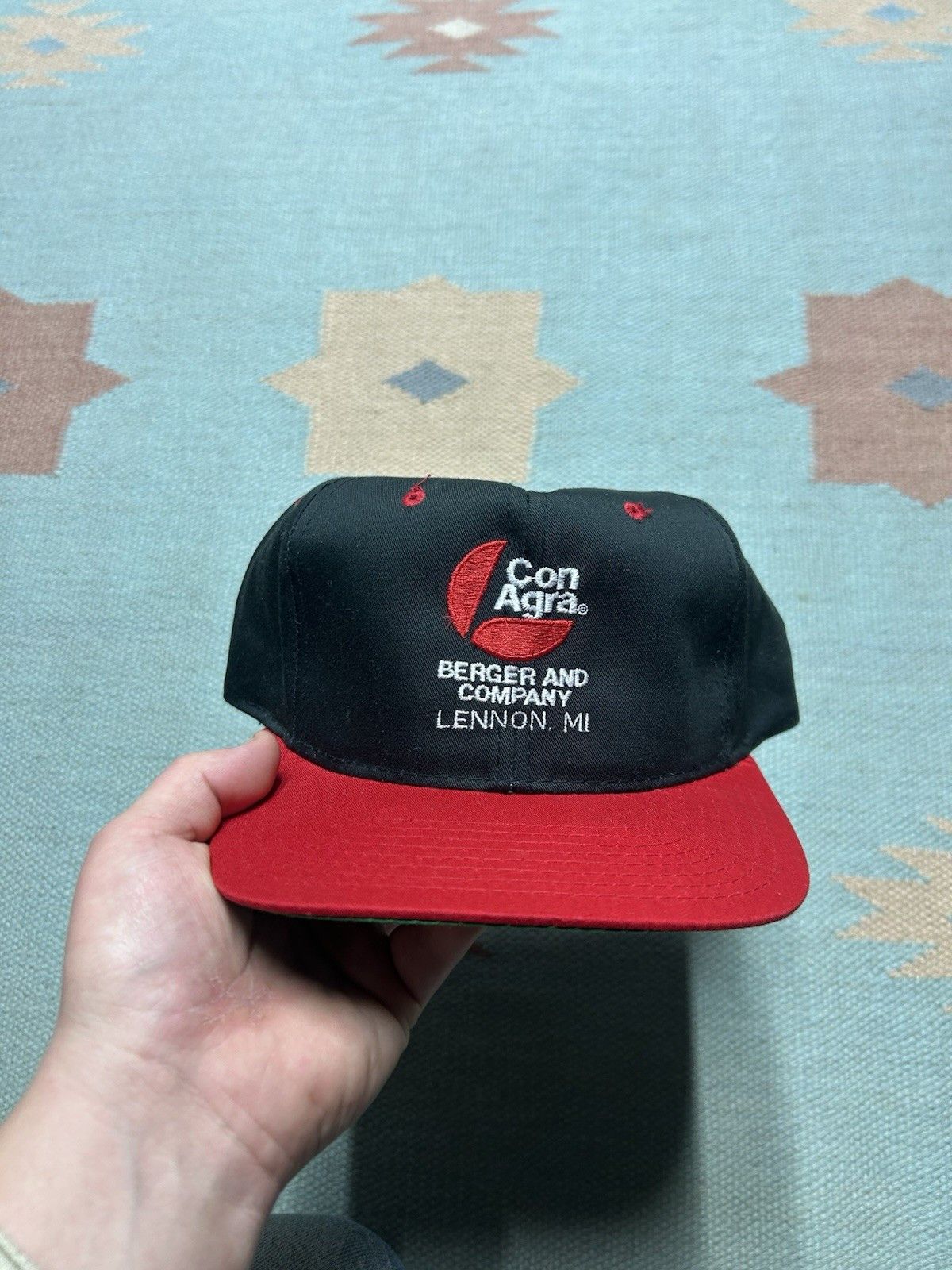 Vintage Vintage Snapback hat Con Agra Berger company Michigan Black Size ONE SIZE - 2 Thumbnail