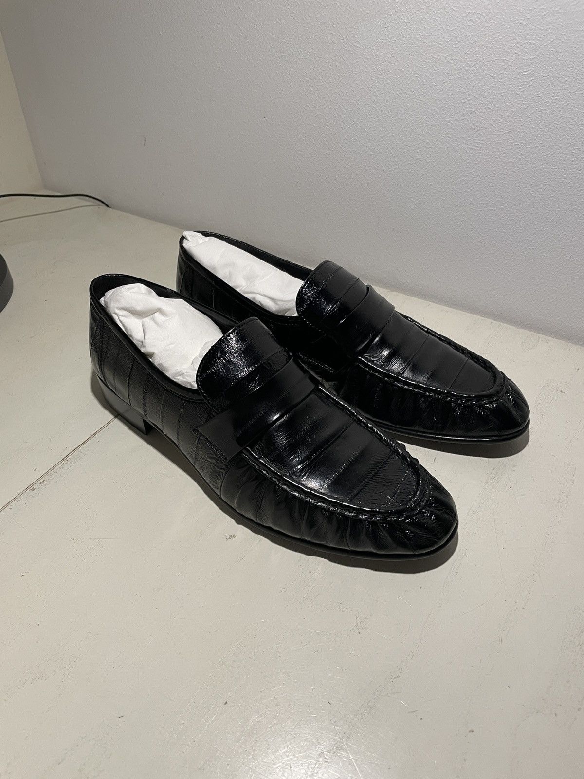 The Row Soft Black Loafer in Eel Leather | Grailed