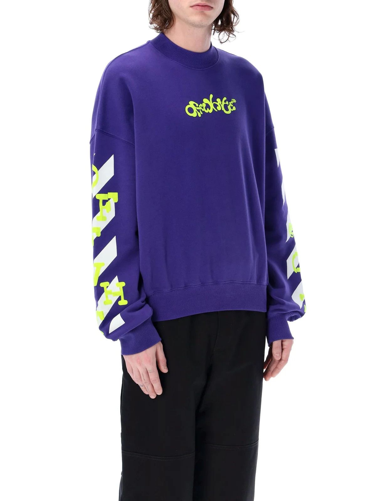 Off-White o1y0325 Logo Crewneck Sweatshirt in Purple Size US XS / EU 42 / 0 - 3 Thumbnail