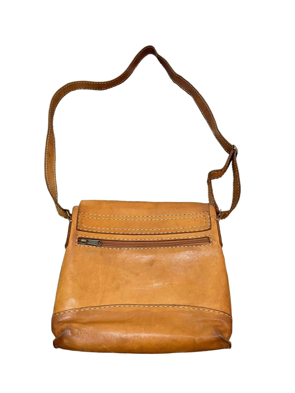 Genuine Leather Full Leather Patina Unknown Handmade Cross Body Bag 3🟩 Size ONE SIZE - 11 Thumbnail
