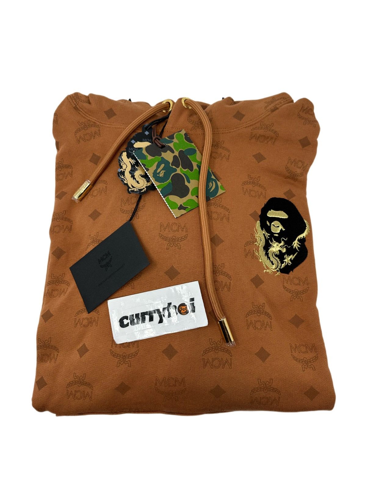 Bape × MCM BAPE x MCM Shark Pullover Hoodie Brown Size US S / EU 44-46 / 1 - 7 Thumbnail