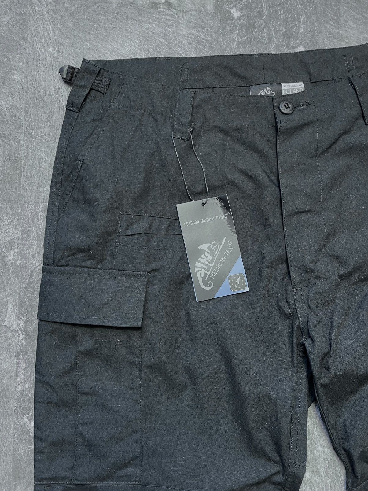 Vintage Helikon Tex military cargo black pants baggy mens XL Size US 36 / EU 52 - 2 Thumbnail