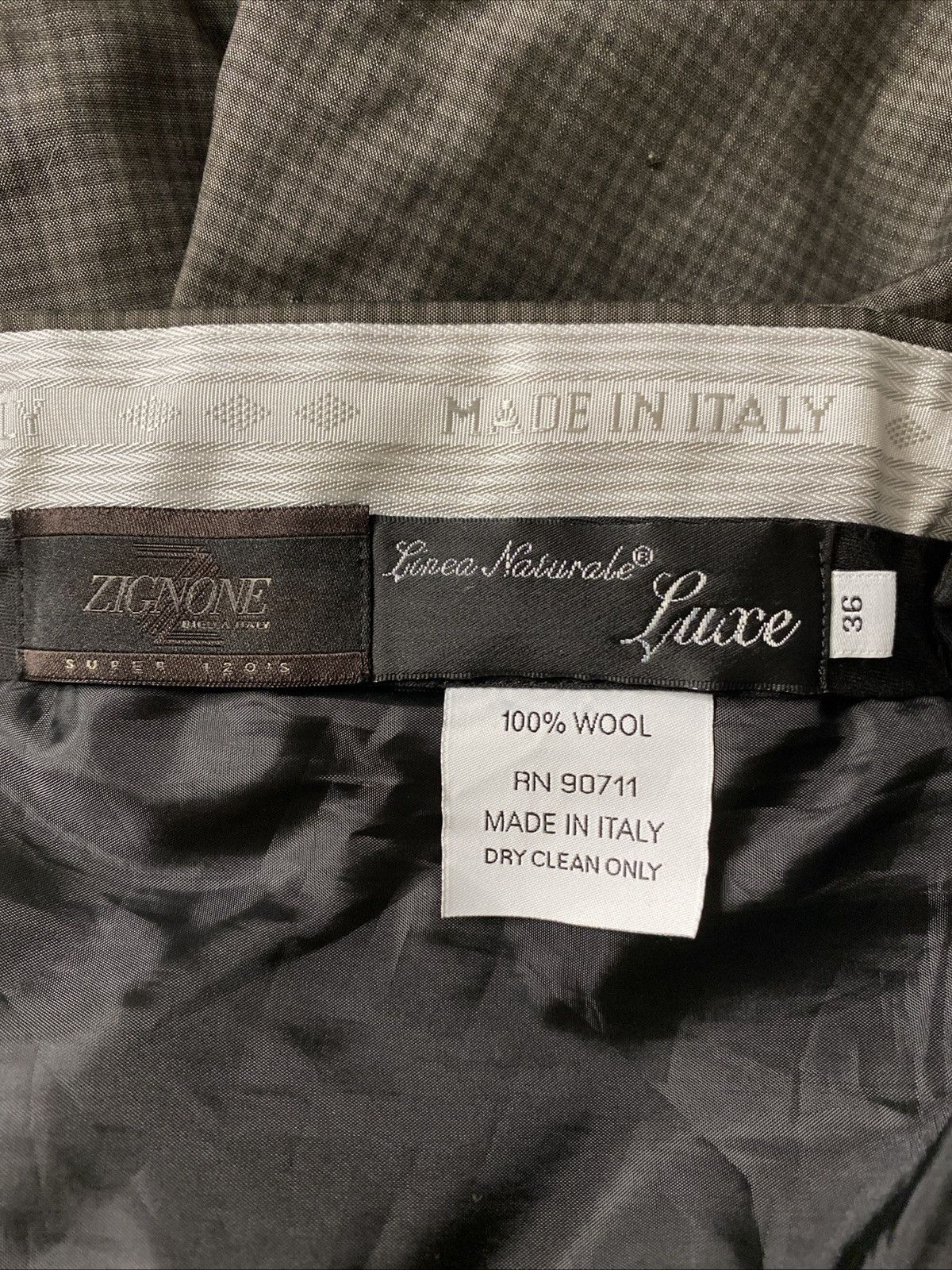 Luxe Zignone Linea Naturale Luxe Gray Mens Pants Sz 36 *DEFECT* Size US 36 / EU 52 - 17 Thumbnail