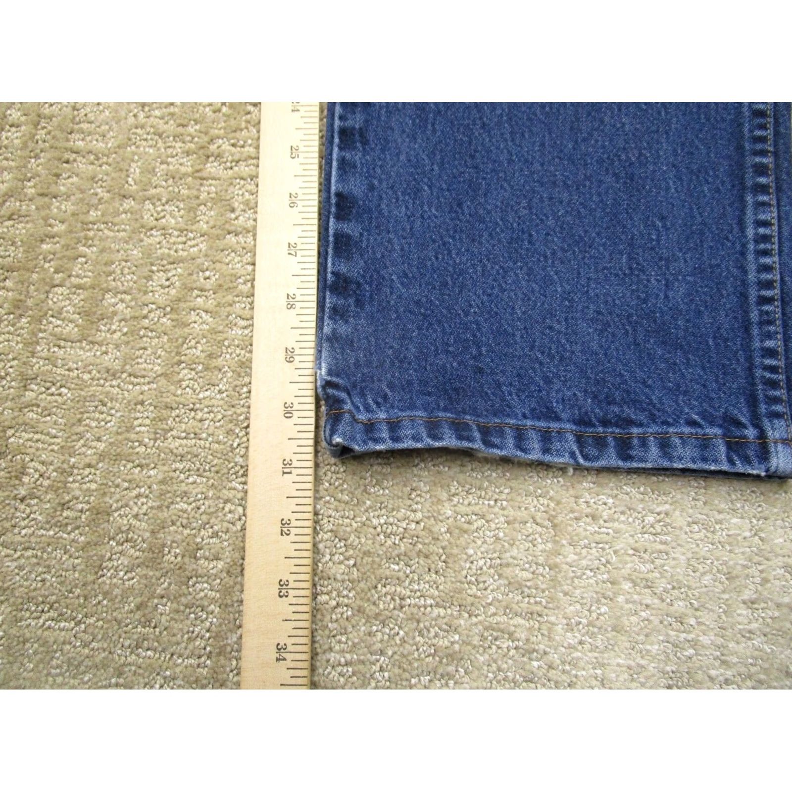 Wrangler Wrangler Jeans Men 36x32 Dark Wash Cowboy Cut Original Fit Western Pants Dark Wrangler Logo 5-Pocket Denim Jeans Mens Regular Fit Blue Size US 36 / EU 52 - 7 Thumbnail