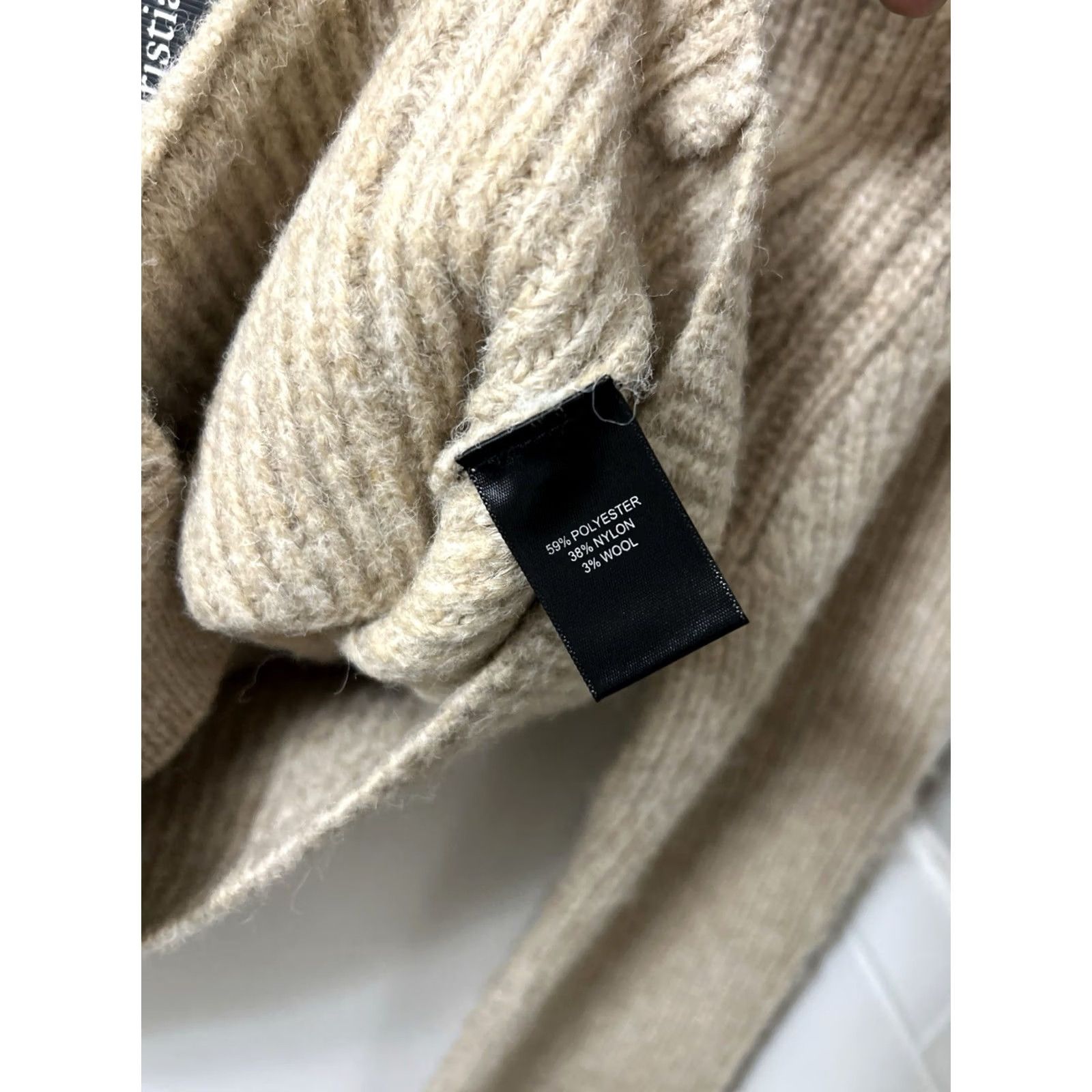 Christian Lacroix Christian Lacroix Cardigan Sweater Womens Small Tan Wool Ribbed Knit Cropped NWT Size S / US 4 / IT 40 - 6 Thumbnail
