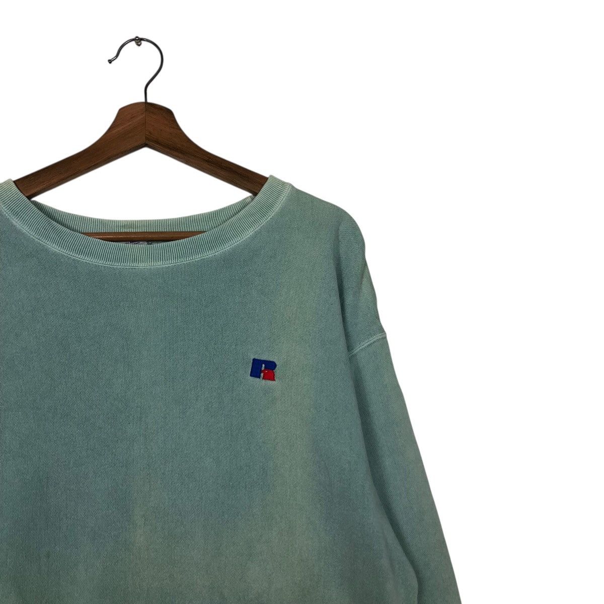 Japanese Brand Vintage Russell Athletic Green Sweatshirt FadedWash Crewneck Size US M / EU 48-50 / 2 - 7 Thumbnail