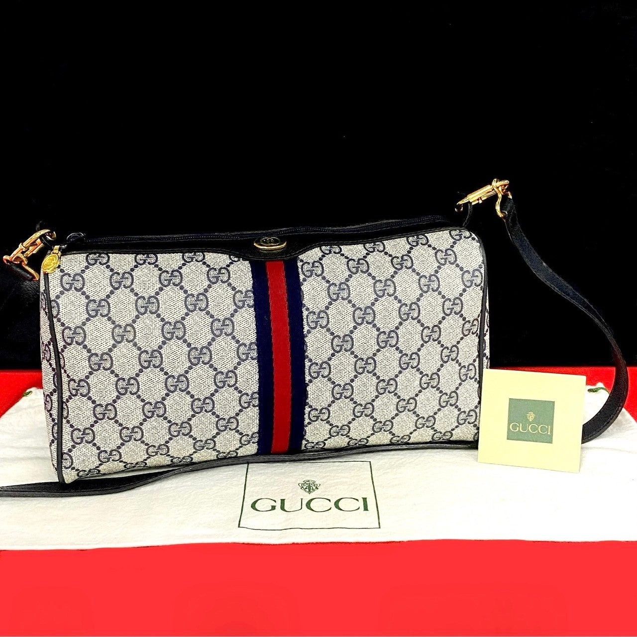 Gucci Gucci Shoulder Bag Navy Leather Size ONE SIZE - 1 Thumbnail