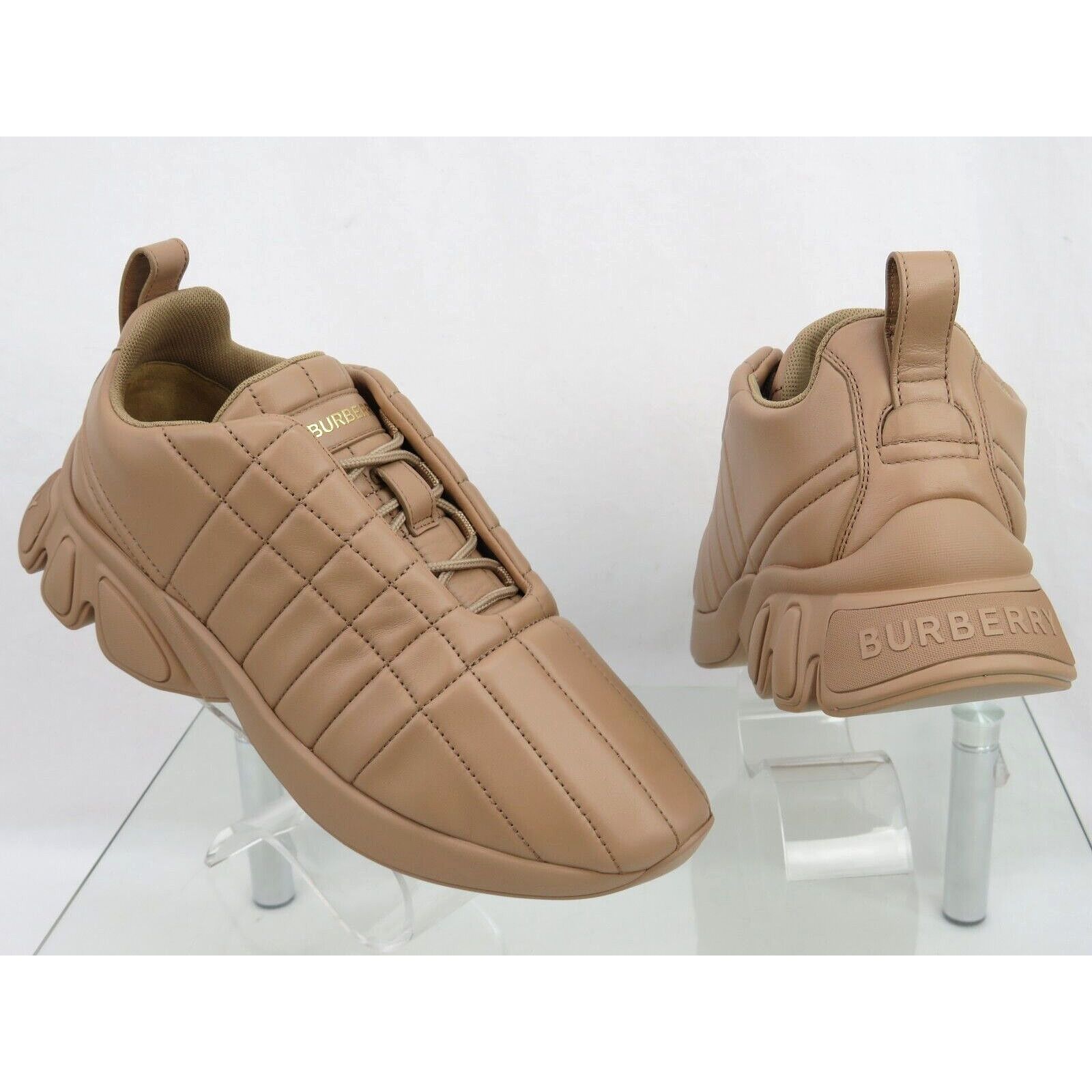 AXBURTON BISCUIT CHECK QUILTED LEATHER LOGO SNEAKERS 13 46