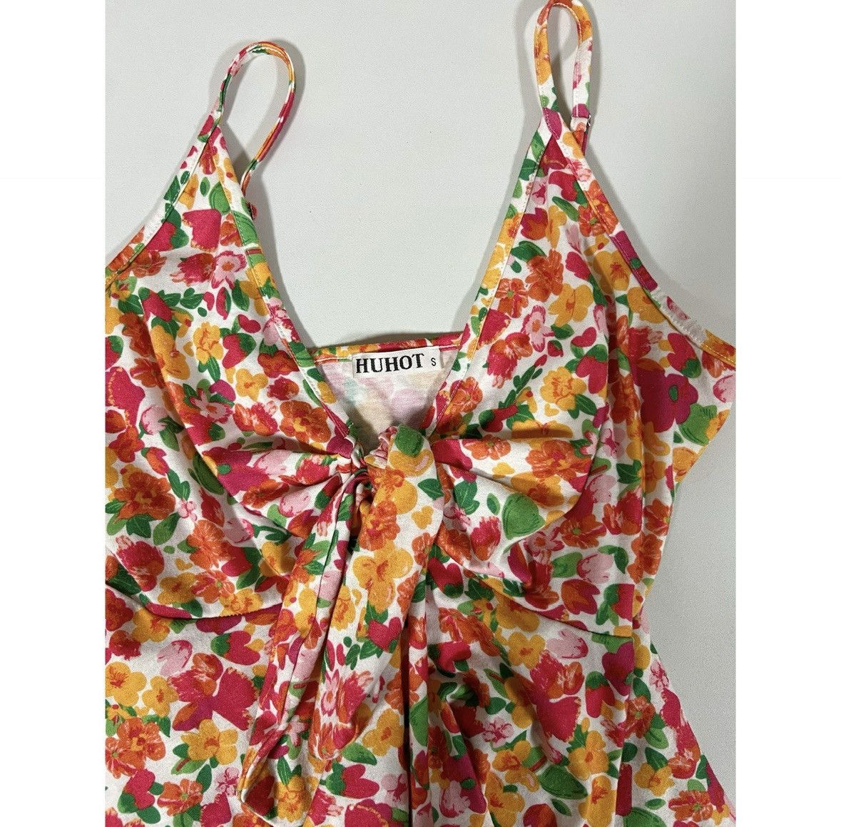 Japanese Brand Pink Floral Knot-Front Babydoll Top Shirt Blouse Size S 💐✨ Size S / US 4 / IT 40 - 4 Thumbnail
