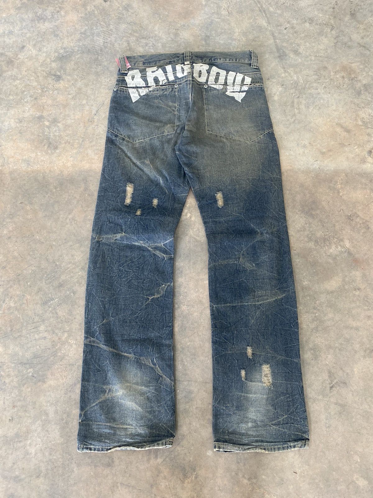 Sick☠️ DS Claw Flare Jeans Distressed Punk Grunge Gothic Lgb