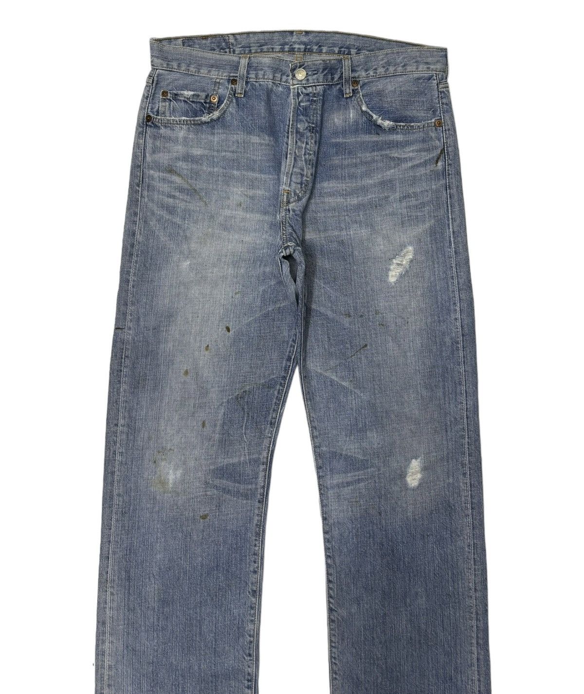 Levi's VINTAGE LEVIS 501 JAPAN BLUE WASH DISTRESS DENIM JEANS Size US 35 - 5 Thumbnail