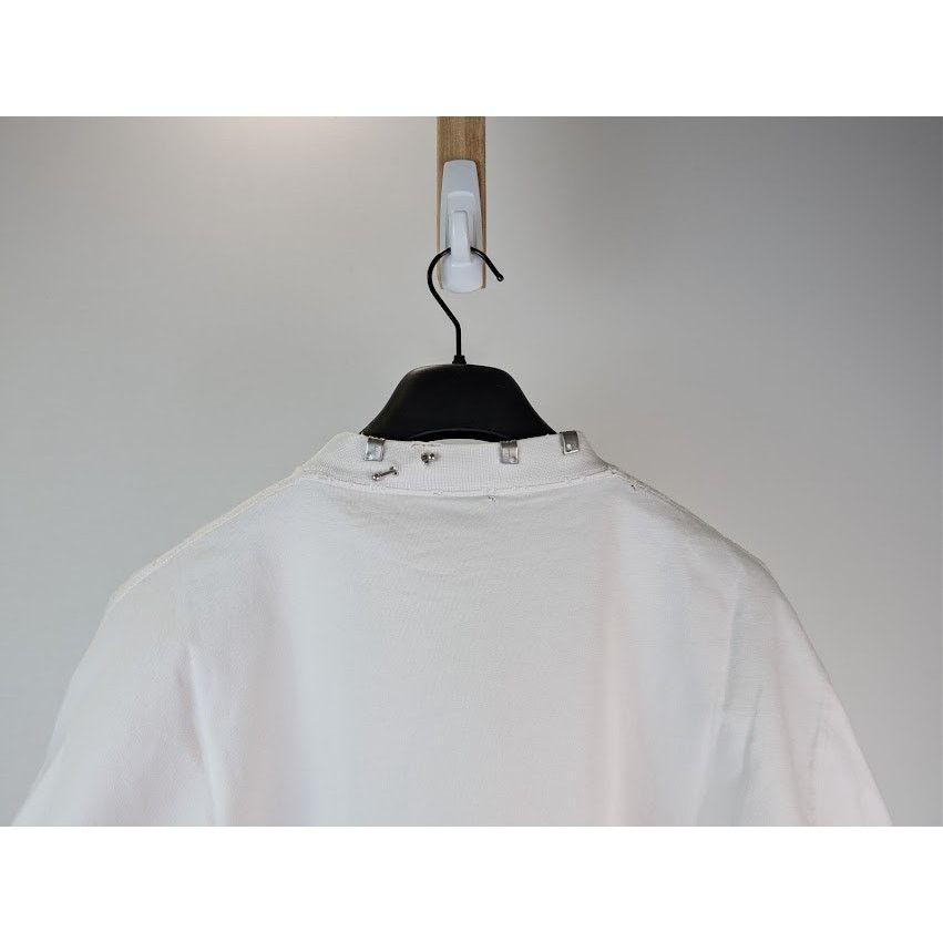 Balenciaga o1rshd1 Vintage Jersey Pierced Oversized T-Shirt in White Size US M / EU 48-50 / 2 - 10 Thumbnail