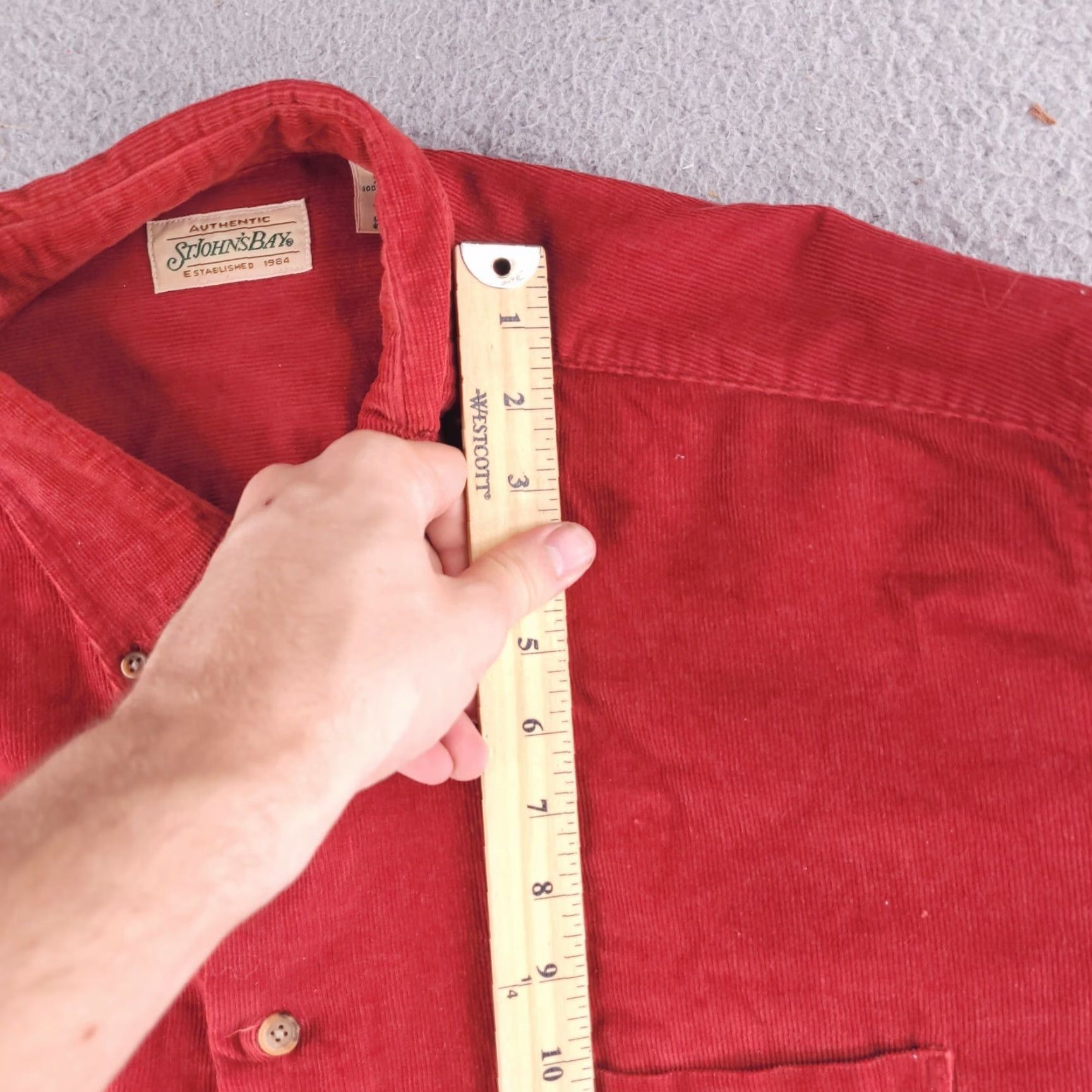 Vintage VINTAGE St Johns Bay Shirt Mens XL Red Corduroy Long Sleeve Button y2k 90s Size US XL / EU 56 / 4 - 6 Thumbnail