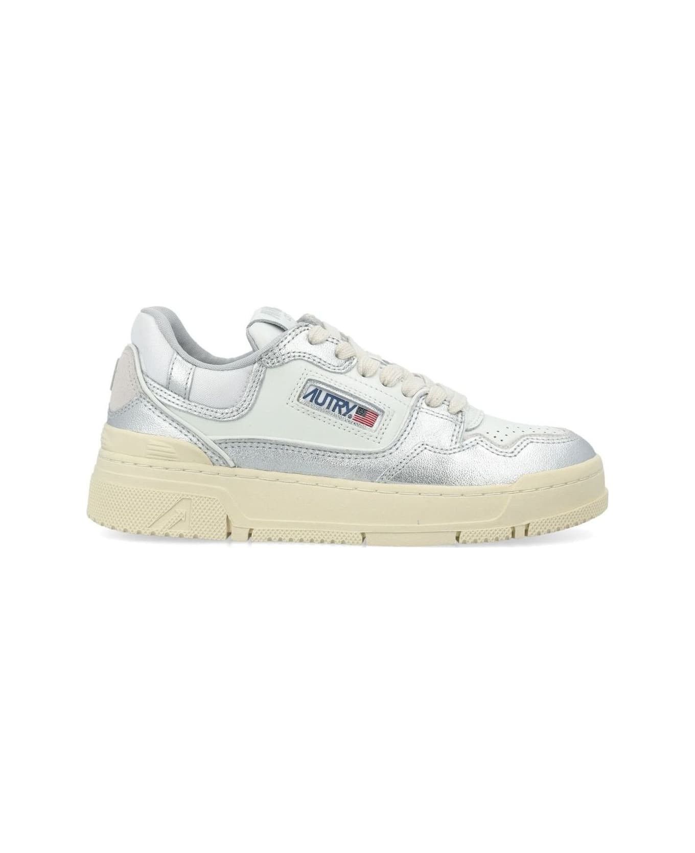 AUTRY o1y0725 Leather Low-Top Sneakers in Silver/White Size US 7 / IT 37 - 1 Thumbnail