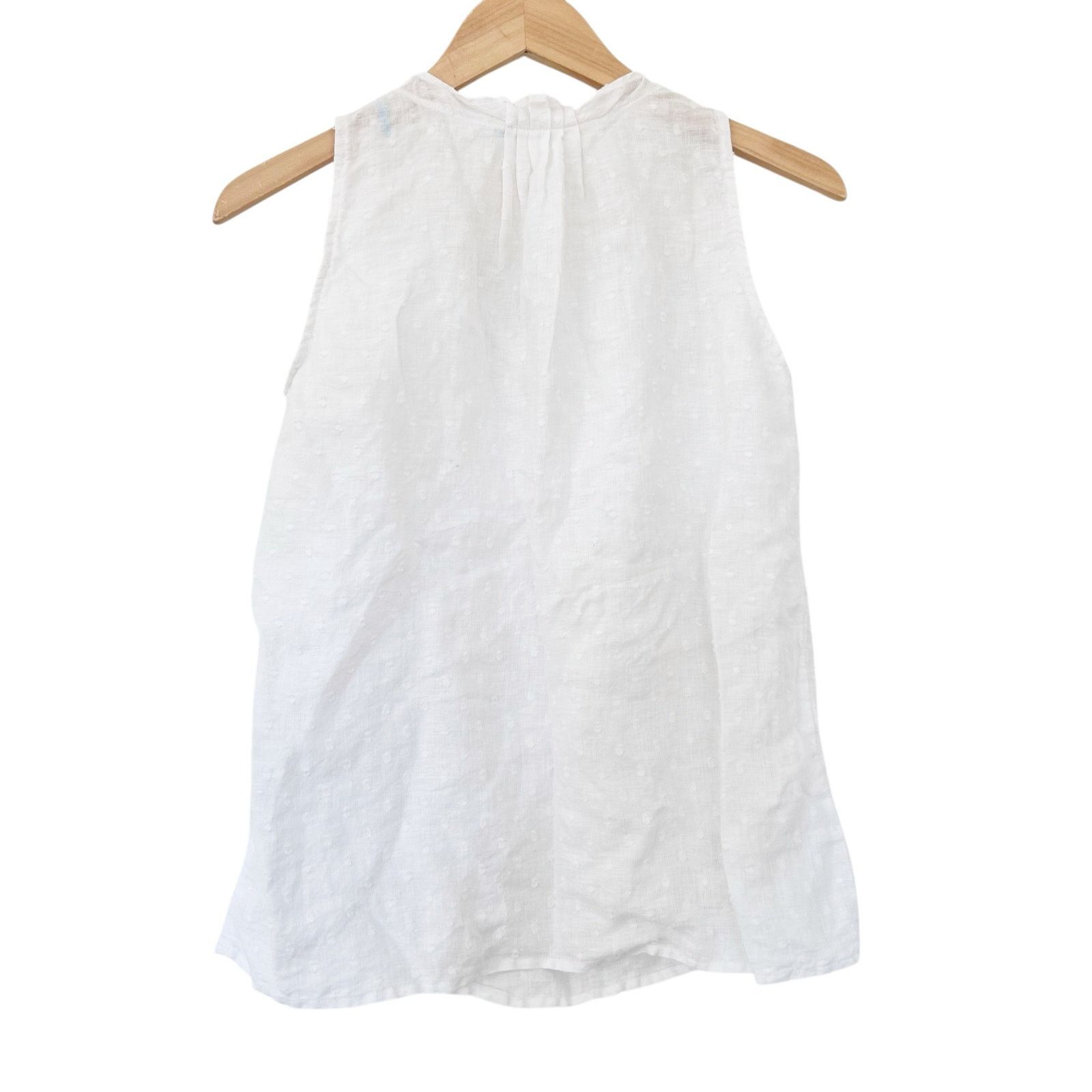 J.McLaughlin J. McLaughlin White Linen Blend Popover Tank Top Sz XS Size XS / US 0-2 / IT 36-38 - 4 Thumbnail