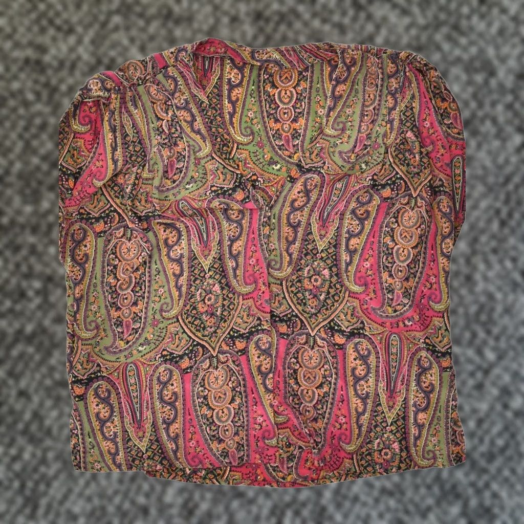 Vintage VINTAGE Womens Blouse Top Large Multicoloured Paisley Sleeveless Size L / US 10 / IT 46 - 1 Thumbnail