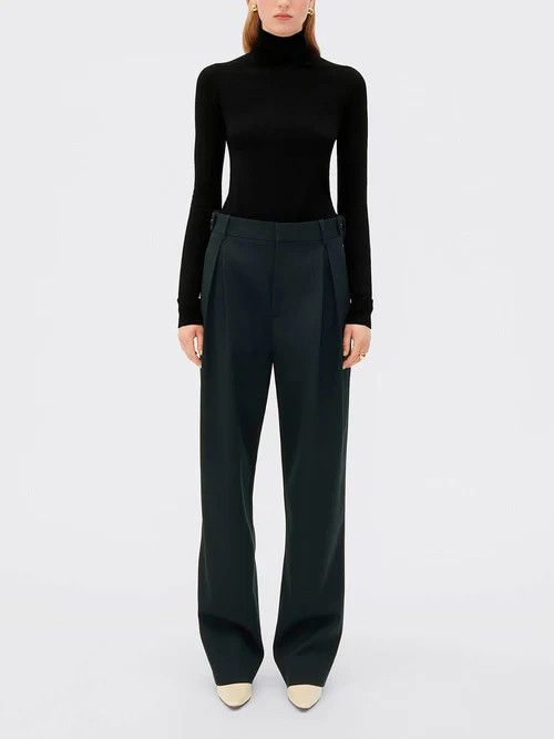 Bottega Veneta o1y0725 Casual Pant in Dark Green Size 26" / US 2 / IT 38 - 2 Thumbnail