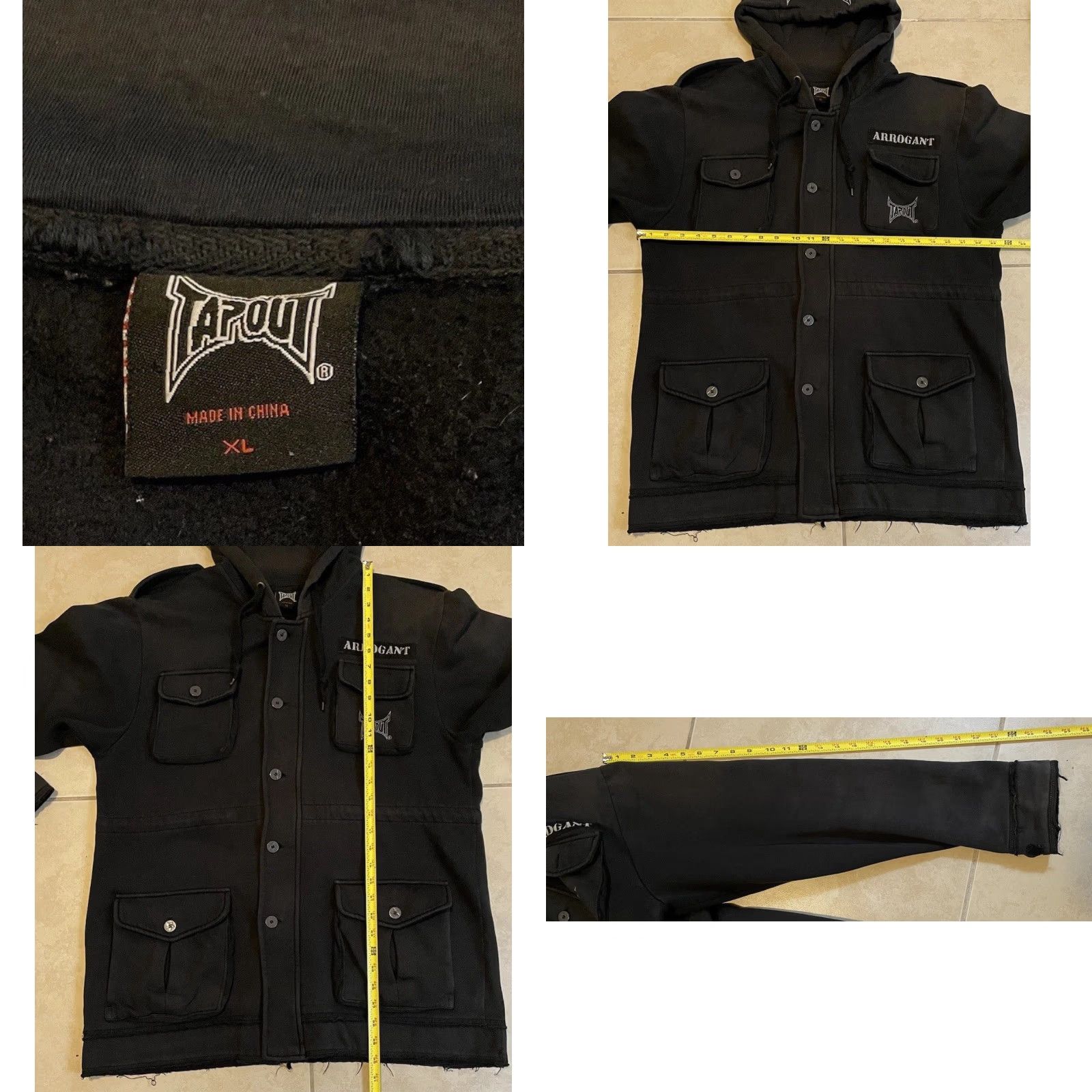 Affliction VINTAGE Tapout Arrogant Faded Distressed Hoodie XL Black Men Sweatshirt Full Zip Hooded Pockets Grunge Biker MMA UFC 80s 90s Y2K Size US XL / EU 56 / 4 - 11 Thumbnail