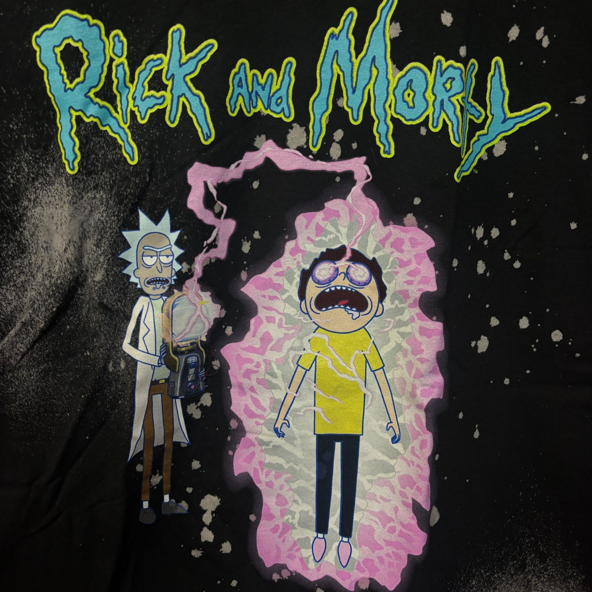 Cartoon Network Rick and Morty Zapping Morty bleach dye T-shirt size medium Size US M / EU 48-50 / 2 - 2 Thumbnail