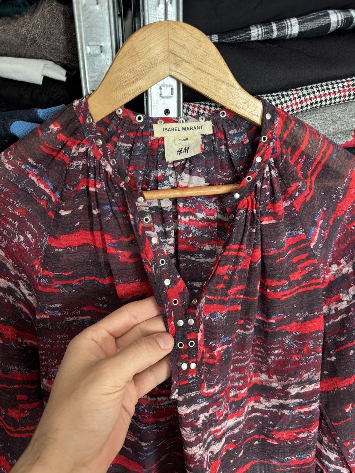 Isabel Marant Isabel Marant Pour For H&M Multi Colour 100% Silk Blouse Top Size S / US 4 / IT 40 - 4 Thumbnail