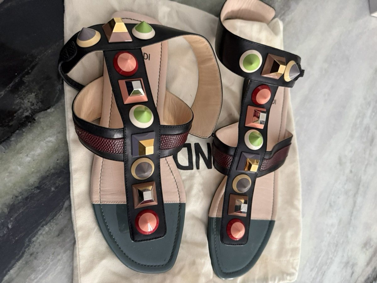 Fendi Fendi Studded gladiator leather sandal Size US 6.5 / IT 36.5 - 3 Thumbnail