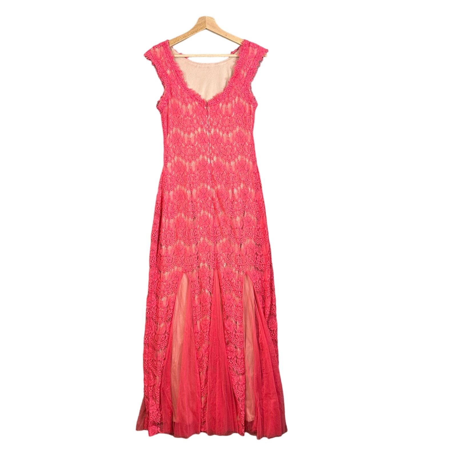 Other Betsy Adam Lace Formal Maxi Mermaid Gown Dress 4 S Pink Size S / US 4 / IT 40 - 3 Thumbnail