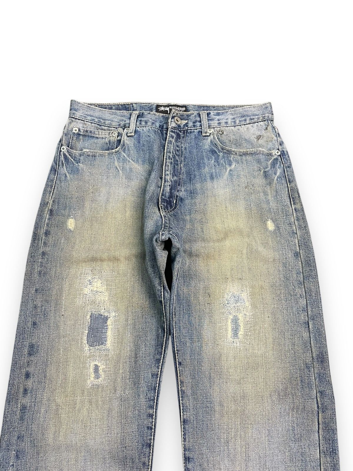 Stussy Y2K Stussy Distressed Denim Jeans Washed Size US 31 - 4 Thumbnail