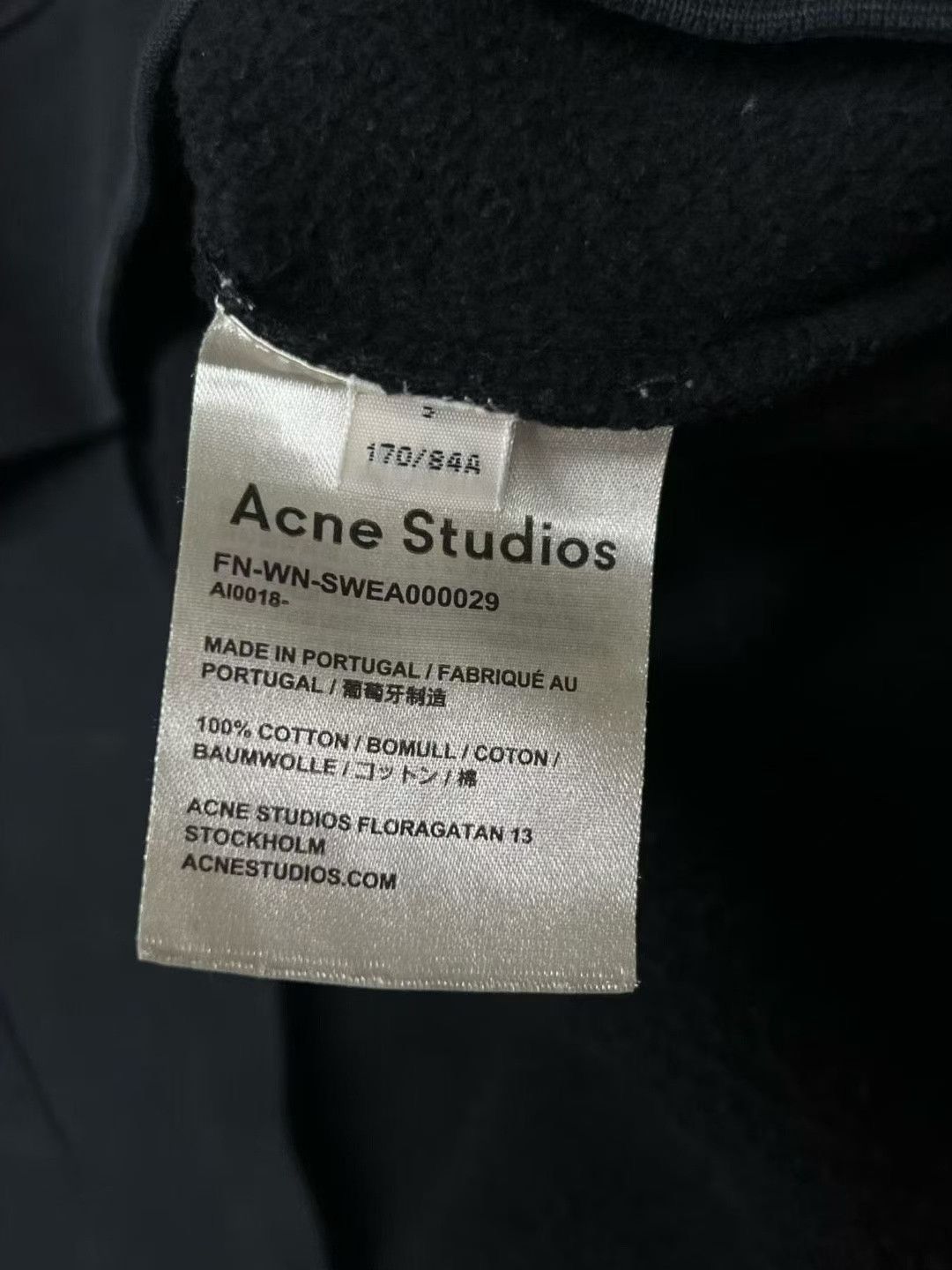 Acne Studios Acne Studios Black Crewneck Pullover Sweatshirt Size US S / EU 44-46 / 1 - 6 Thumbnail