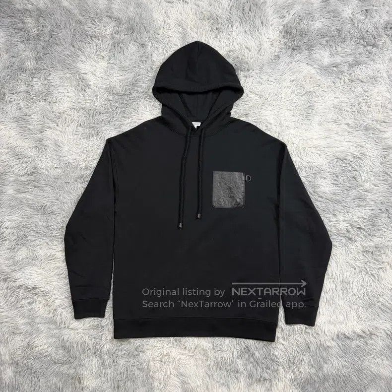 Loewe Loewe Leather Texture Logo Hooded Sweatshirt Size US M / EU 48-50 / 2 - 1 Thumbnail