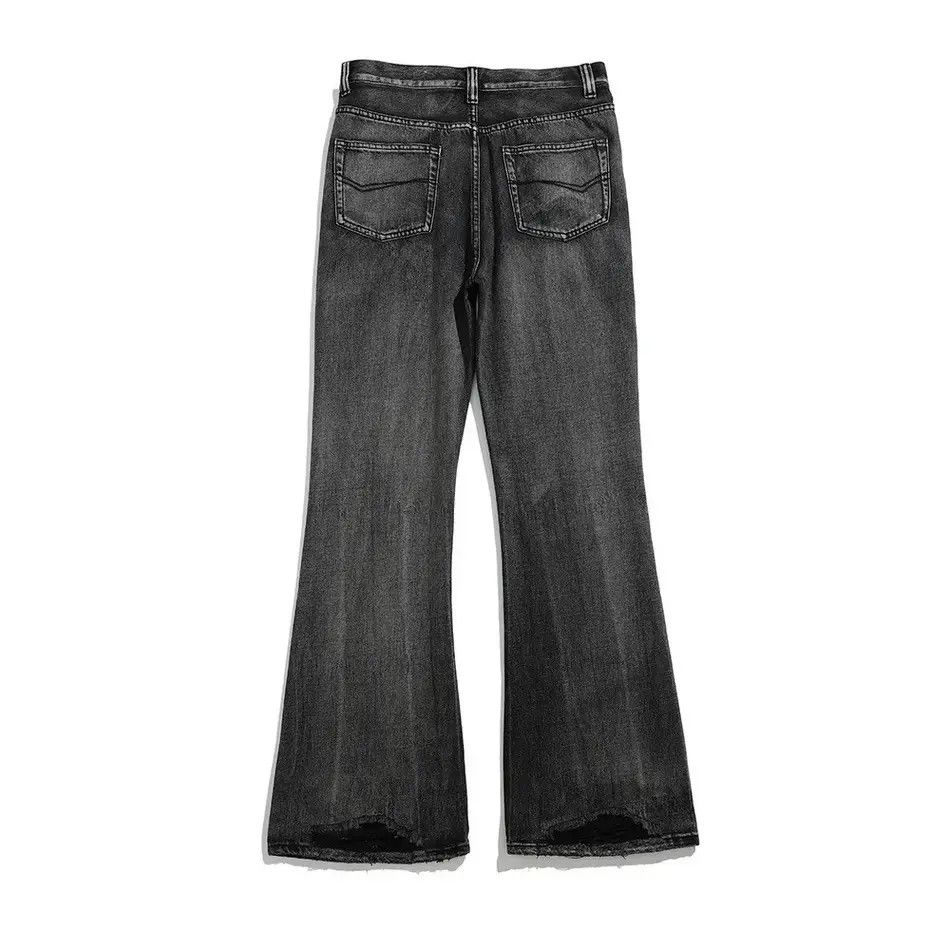 Japanese Brand Black Washed Damage Baggy jeans y2k 90’s retro style Size US 32 / EU 48 - 3 Thumbnail