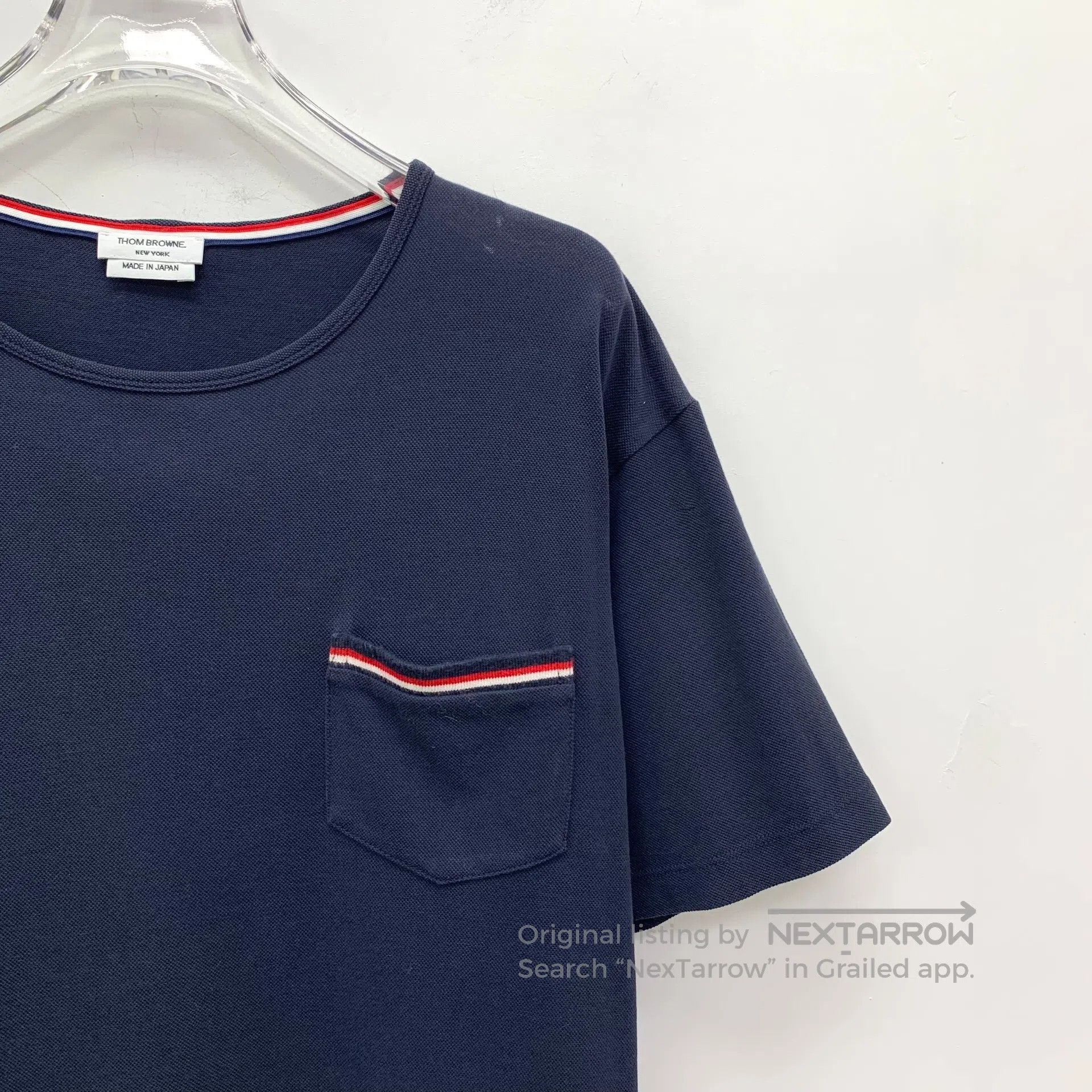 Thom Browne Thom Browne Navy Blue Striped Cotton Round Neck Short Slee Size US M / EU 48-50 / 2 - 3 Thumbnail