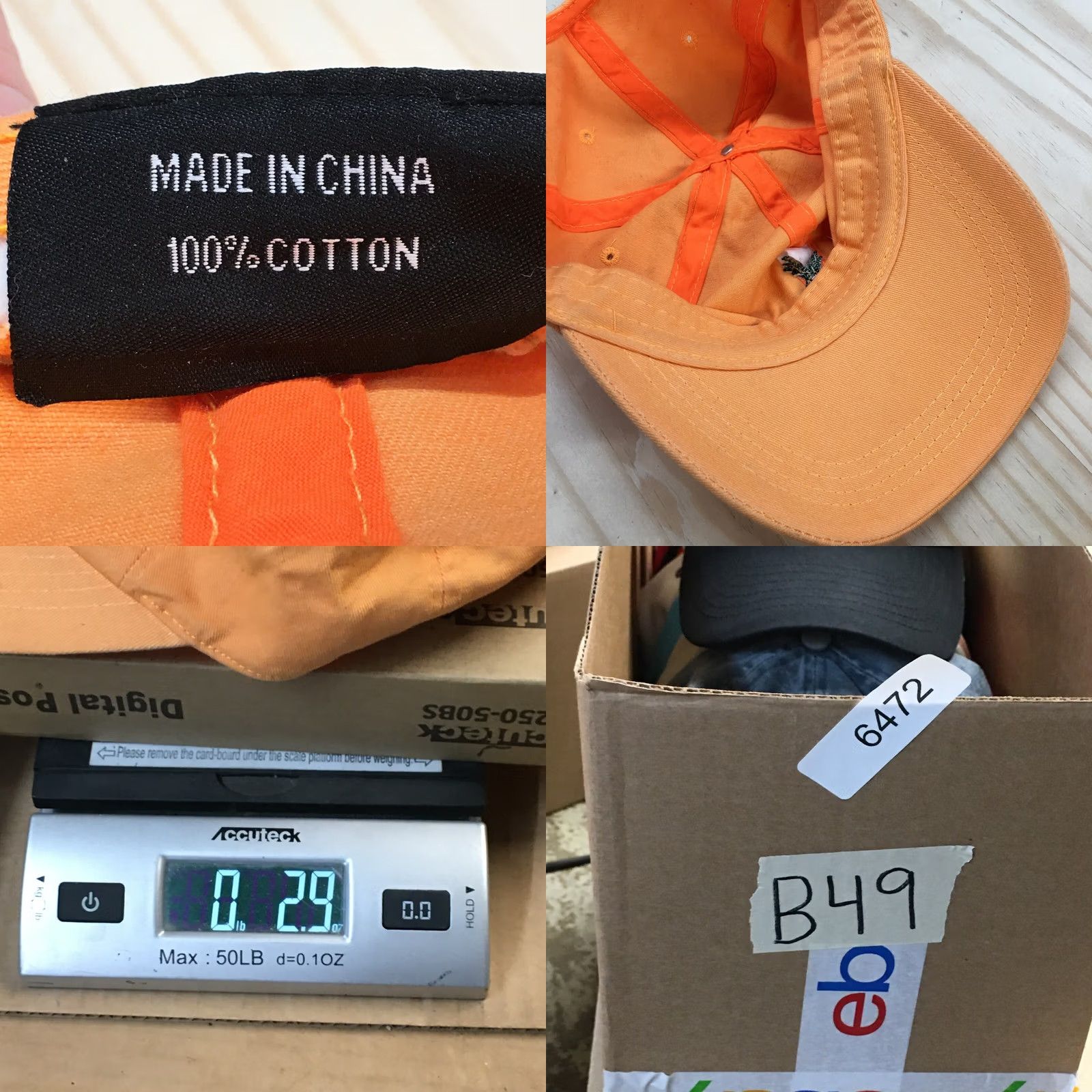 Hunter Pineapple Baseball Cap Hat Mens OS Orange Adjustable Embroidered City Hunter Size ONE SIZE - 9 Thumbnail